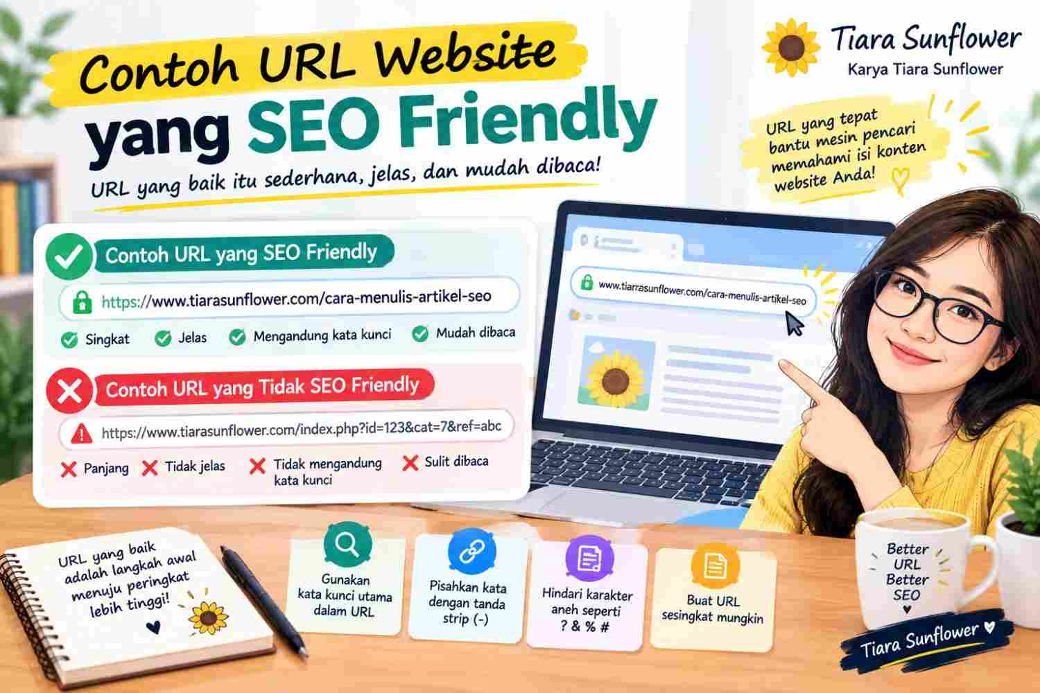 Cara Membuat URL SEO - Langkah Praktis, dan Taktik Hingga Tahun 2028 Mendatang 2 Cara yang baik untuk bedakan mana URL SEO Friendly dan yang tidak