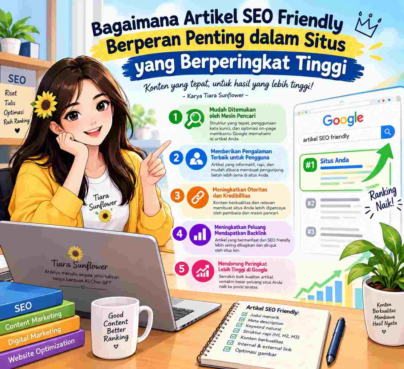 Artikel SEO Friendly Minimal Berapa Kata? - Tiara Sunflower Akan Bagikan Penjelasannya