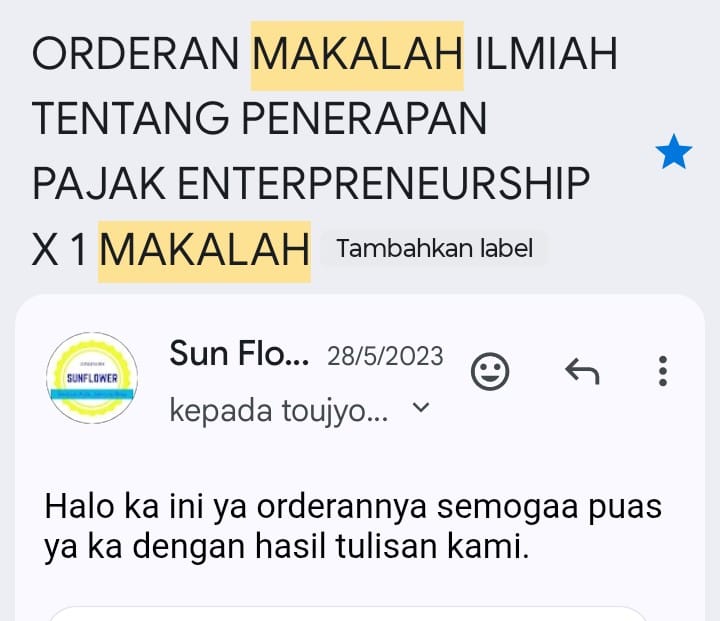 Contoh orderan makalah karya Tiara Sunflower