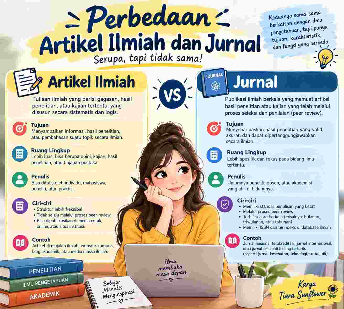 SERING KELIRU! Ternyata 2 Perbedaan Artikel Ilmiah dan Jurnal Ini Sangat Berarti 1 Perbedaan Artikel Ilmiah dan Jurnal Versi Tiara Sunflower