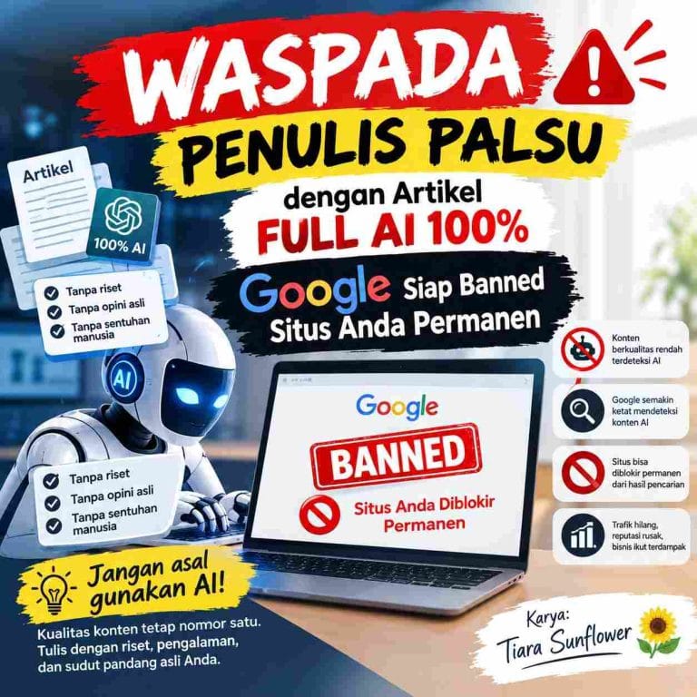 Penulis Palsu Bersiaplah! Kalian Bakal Dibanned Google, 3 Dampak untuk Situsmu! 1 Penulis Palsu bersiaplah bakal di banned Google - Karya Tiara Sunflower