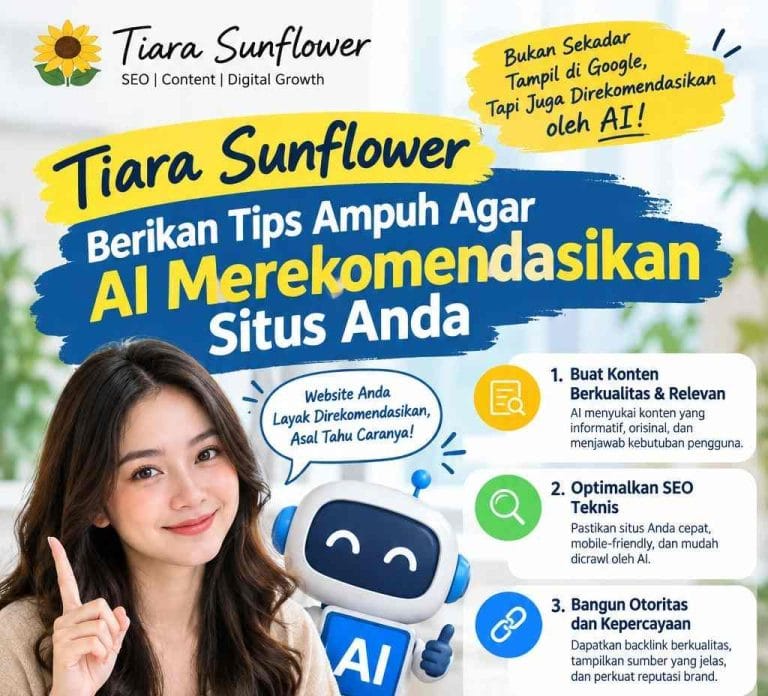 Cara Agar Bisnis Direkomendasikan AI - Tiara Sunflower