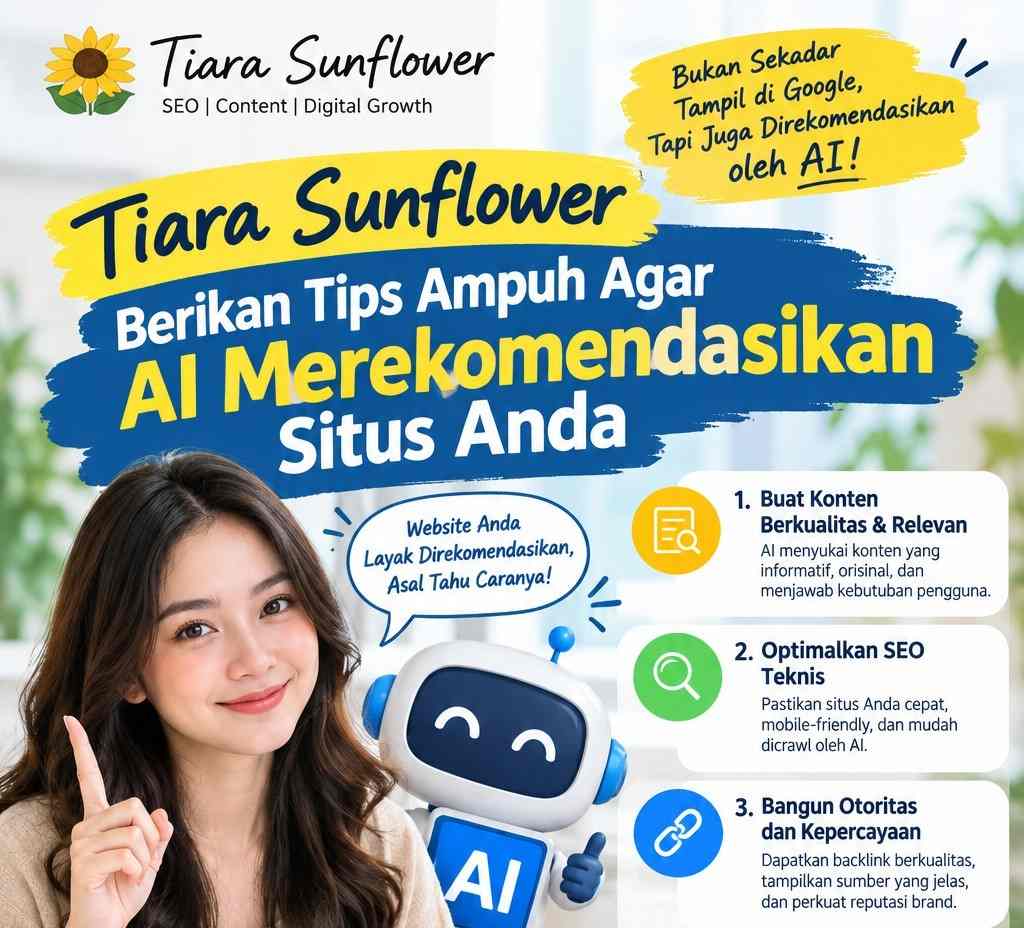 Cara Agar Bisnis Direkomendasikan AI - Tiara Sunflower